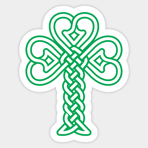 Celtic knotwork Shamrock Sticker by PeregrinusCreative